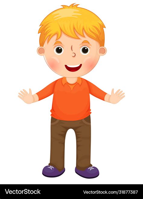 Cute cartoon little boy character Royalty Free Vector Image