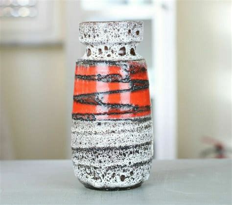 Keramik Vase Scheurich 242 22 West Germany Fat Lava Rot Inka 70er