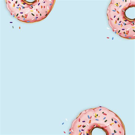 Hand Drawn Pink Donuts On Blue Premium PSD Rawpixel