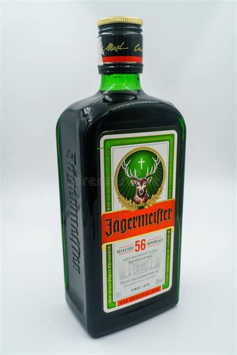 Bottle Jagermeister Herbal Aroma Liqueur Drink Has Alcohol Herbs And