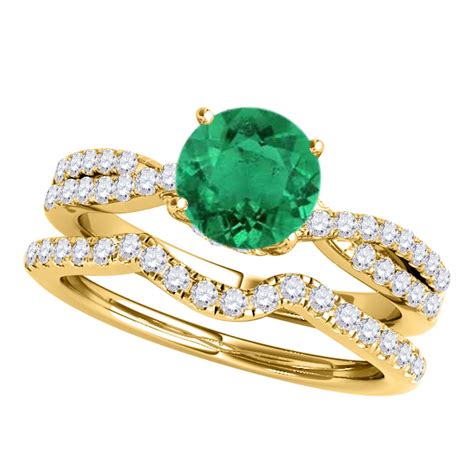 Mauli Jewels Engagement Rings For Women Carat Halo Emerald And