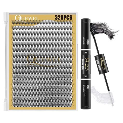 Quewel Lash Clusters 320pcs Cluster Lashes 40d D Curl Lash