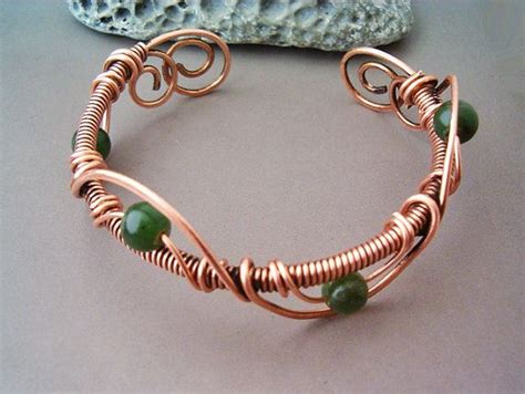 Bracelet Wire Wrapped Copper Jewelry Handmade Bracelet Hammered