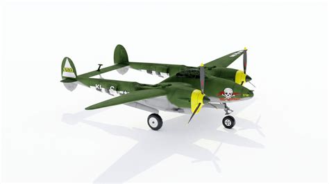 P-38 Lightning Lockheed 3d Model