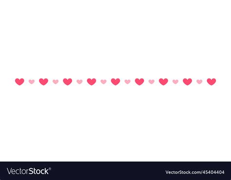 Pink Hearts Pattern Border Separator Valentines Vector Image