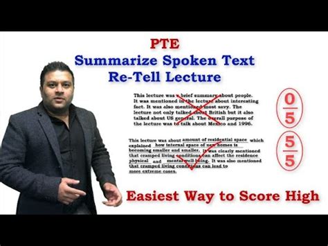 Pte Summarize Spoken Text Re Tell Lecture Best Note Taking