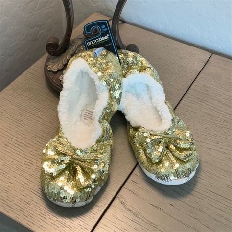 Snoozies Shoes Nwt Snoozies Gold Slippers Poshmark