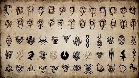 Skyrim Magic Spells Symbols