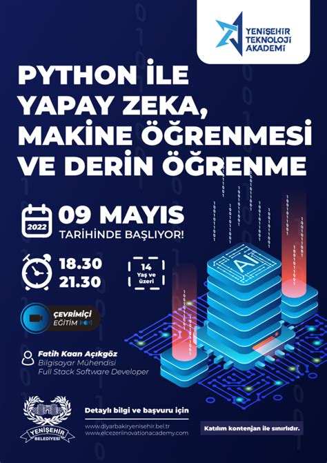 Python Ile Yapay Zeka Makine Renmesi Etkinlikler Yeni Ehir