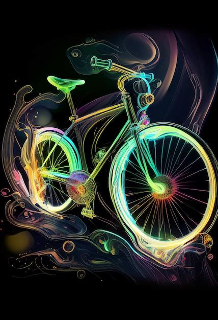 Bicicleta De Colores Brillantes Con Una Rueda Brillante Y Ai Generativo