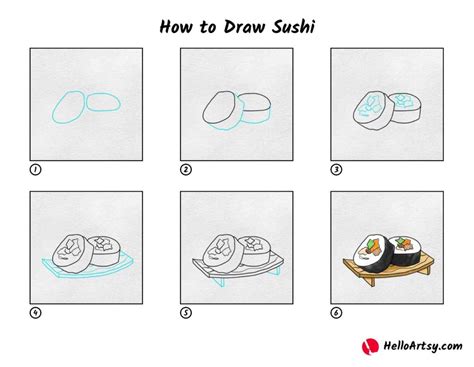 How to Draw Sushi - HelloArtsy