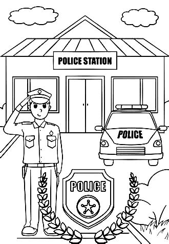 Amazing Illustrations Of Police Station Coloring Pages - Coloring Cool