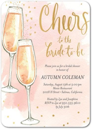 Rose Gold Brunch Bubbly Bridal Shower Invitation Zazzle Artofit