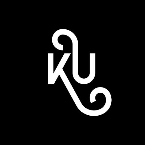 KU letter logo design on black background. KU creative initials letter ...