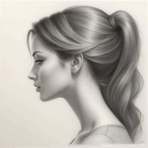 Side Profile Sketch of a Woman | Stable Diffusion Online