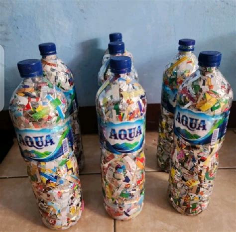 Ecobrick Botol Aquaisi Kemasan Sisa Tidak Terpakai Dari Pabrik Bkn Dr