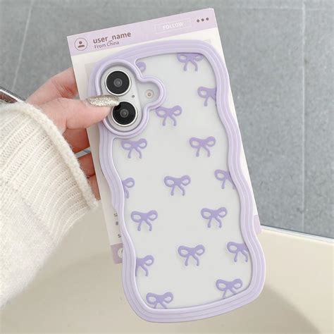 Amazon.com: QLTYPRI Bow Case for iPhone 16, Clear Cute Ribbon Bow Phone Case Curly Wavy