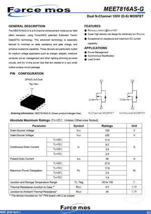 Mee As G Mosfet Datasheet Equivalente Reemplazo Hoja De