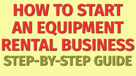 Starting A Equipment Rental Business Guide How To Start A Equipment