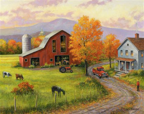 Fall On The Farm Painting by John Zaccheo - Pixels