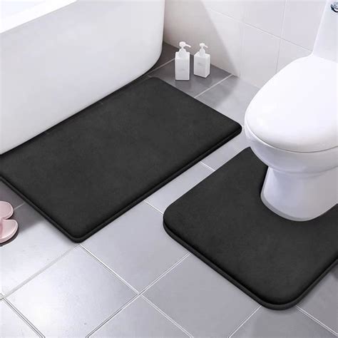 MEKO Lot de 2 tapis de bain en mousse à mémoire de forme doux