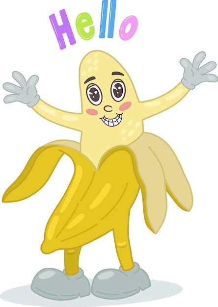 Banana Groovydibuja Un Personaje Gracioso De La Caricatura Banana En Un