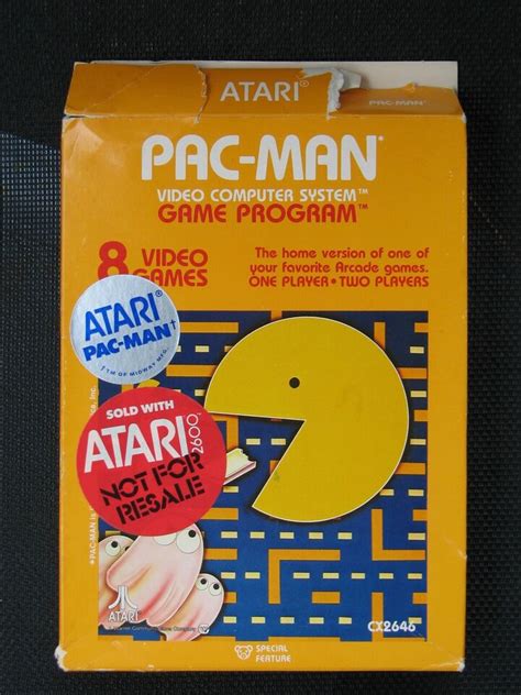 Atari 2600 Pac Man Game Cartridge Box Manual Catalog 1981 Vintage