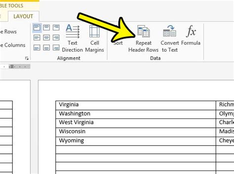 How To Repeat A Table Header On Each Page In Word 2013 Live2Tech