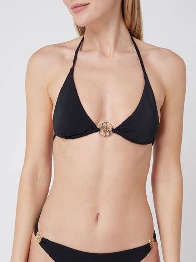 Guess Bikini Oberteil In Triangel Form Wattiert Black Online Kaufen