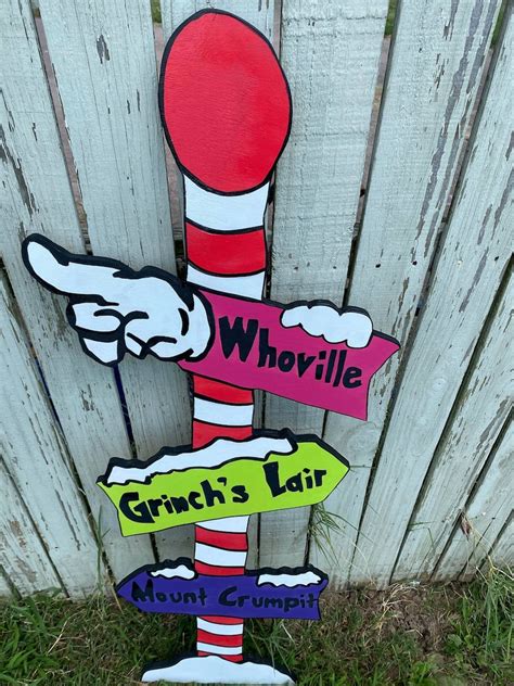 Grinch Yard Decoration Whoville Sign Set Welcome To Whoville 622