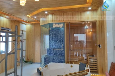 Phòng xông hơi bồn sục dành cho spa của nhà anh Hùng ở thành phố Đà