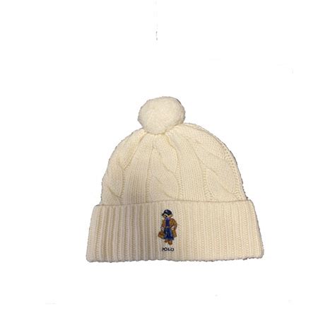 Polo Ralph Lauren Cappello Lana Fall Polo Bear Cream [donna] Elsa Boutique