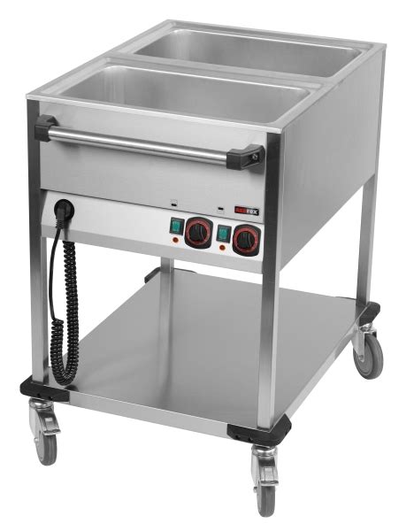 A S Gastro Bain Marie Wagen Fahrbar 2x GN 1 1 650x900x900 Mm BMPK 2120