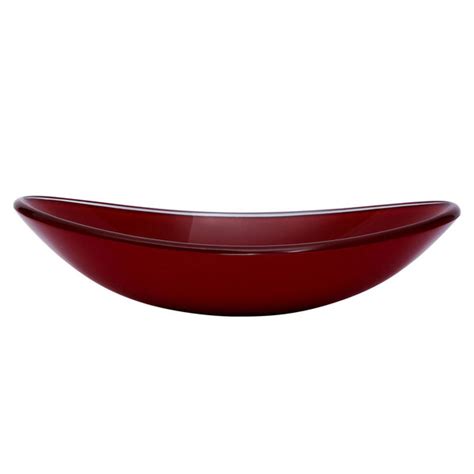 Cuba Oval Canoa De Vidro Para Banheiros E Lavabos Vermelho Leroy Merlin