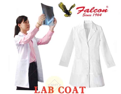 Falcon Lab Coat White Lab Coat Long Sleeves Unisex Lab Coat Putih