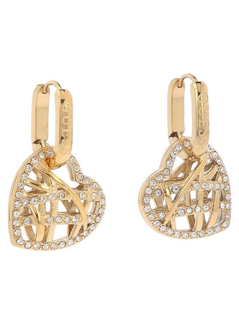 Guess Boucles D Oreilles Heart Cage Jube Jw Plaqu Or Jaune