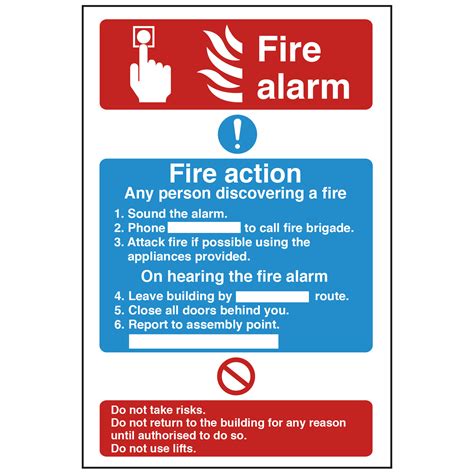 Fire Alarm Dual Fire Action Safety Sign