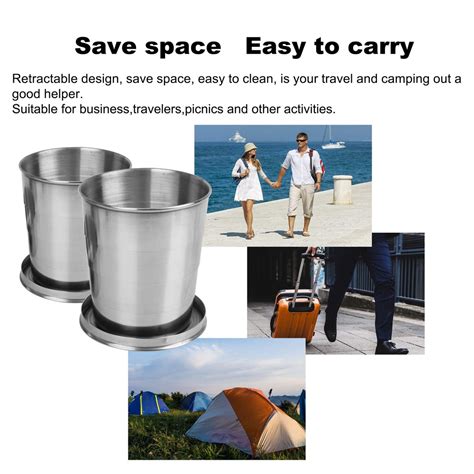 Retractable Telescopic Collapsible Cups 75 140 240ml Stainless Steel Folding Cup For Outdoor