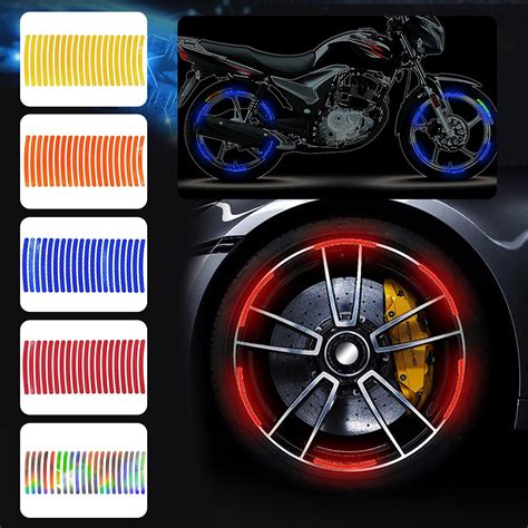 20pcs Car Wheel Hub Reflective Stickers Set Tire Rim Luminous