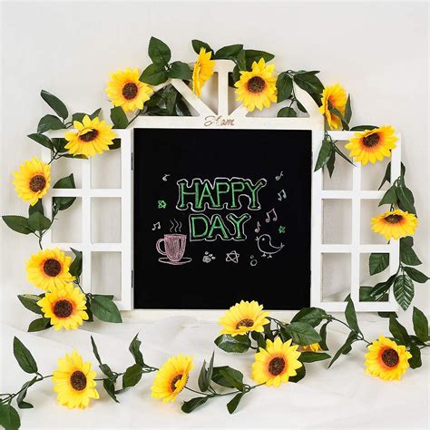 Pack Artificial Sunflower Garland Silk Sunflower Vine Artificial