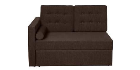 Buy Claven Fabric Lhs Pull Out Sofa Cum Bed In Chestnut Brown Colour