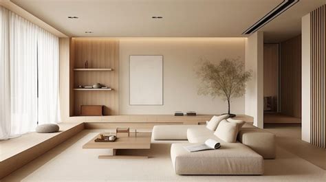 Premium Photo | Beautiful interior design in minimalist japanese style