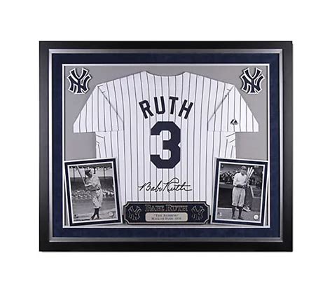 Babe Ruth Deluxe Framed Majestic Cooperstown Jersey - Yankees - QVC.com