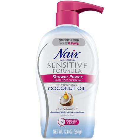 Nair Hair Remover Sensitive Shower Pwr Coconut Oil 12 6 Ounce Pack Of 2 Beauty