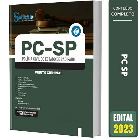 Apostila PC SP 2023 Perito Criminal Solução Cursos e Concursos