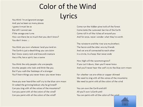 Colors Of The Wind Lyrics Tarsiussrum