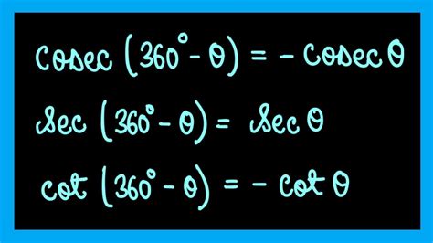 Cosec 360 Theta Sec 360 Theta Cot 360 Theta Trigonometry