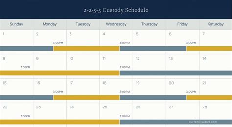 2 2 5 Custody Schedule Template