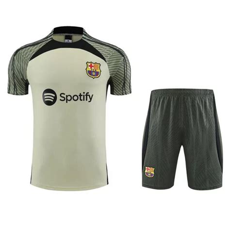 Conjunto De Treino Camisa Short Barcelona Masculino Verde