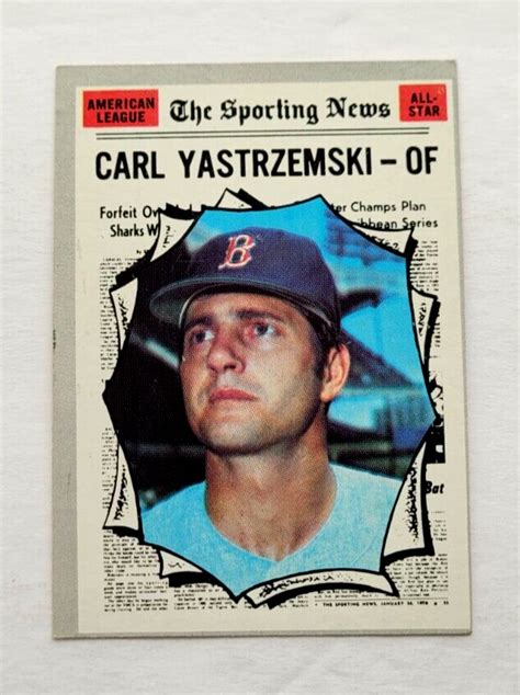 Topps Carl Yastrzemski As Boston Red Sox Hof Baseball Card Vg